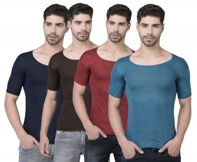 Dollar Lehar Combed Cotton Mens Pack of 4 Multicolour Vest