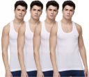 Dollar Pack of 4 Dollar Lehar Men Combed Cotton Round Neck Vest -Pack of 4- White Men Vest...