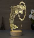 eCraftIndia Dolphin Design Acrylic & Wood Base LED Table Lamp (With Rechargeable Battery)...