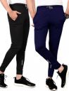 DOLVIA Pack of 2 Men Solid Black, Dark Blue Track Pants...