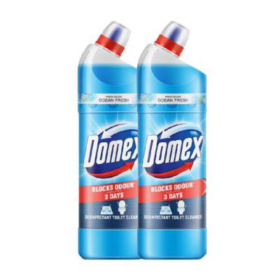 Domex FreshGuard Toilet Cleaner Liquid - 1L (Pack of 2) | Ocean Fresh 