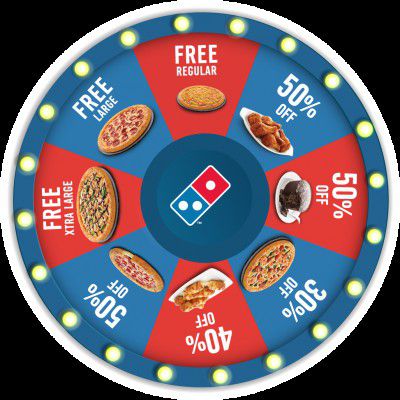 Domino's Pizza : Spin & Get Upto 100% Off
