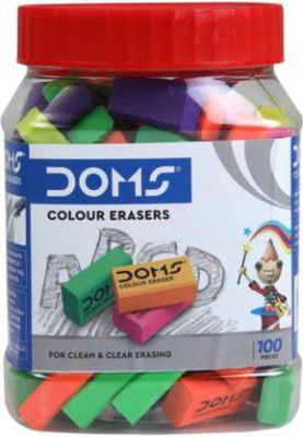 DOMS COLOUR ERASERS-100 Non-Toxic Eraser  (Set of 100, Multicolor)