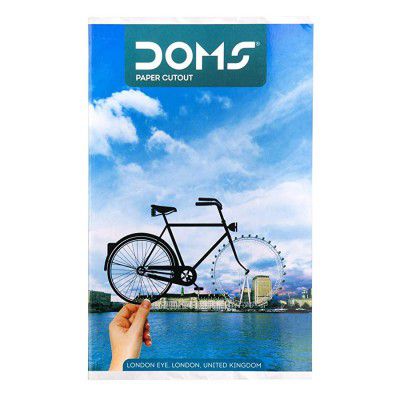 DOMS Paper Cutout Series Notebook | Single Line | 57GSM | 124 Pages | 17 x 27 cm | Pack of 1 | For School, College and Office Use, Multi (7845)