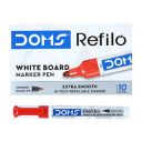 Doms Refilo Non-Toxic Hi-Tech Refillable White Board Pen (Red x 10 Set)...