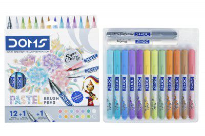 Doms Super Soft Tip Pastel Shades Brush Pen Set  | Pack of 1