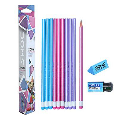 Doms Zoom Ultimate Dark Pencil Box Pack | Triangular Shape Pack Of 30 Pencils, Black, Black