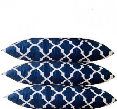 DONDA Blue Printed Microfibre, Polyester Fibre Abstract Sleeping Pillow Pack of 3  (Blue)