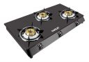 DONLIM 3 Burner Gas Stove Manual ISI Approved with Glass Top & MS Coated Black Body...