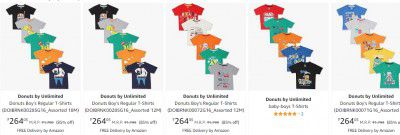 Donuts by Unlimited ( Pack of 5 ) Kids T-shirts @264