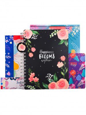 Doodle Happiness Planner B5 (Blushing Blossom) | Wiro Bound Undated Planner with 268 Pages