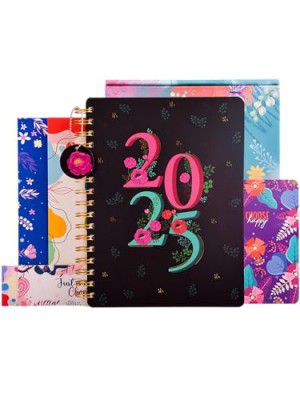 Doodle I The Happiness Planner I B5 Planner + 64 Pages Pocket Book + 250+ Stickers and Free Premium Gift Box (2025 Blooms)