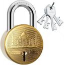 Dorami Taj Round 65mm Lock | Hardened | Dual Locking | 8 Levers (Pack of 1) (Gold)...