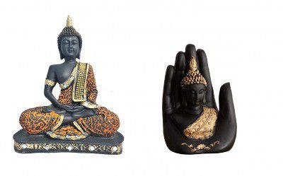 Dorvik Buddha showpiece Set for Home & Office décor