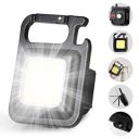 Dotcom LED Mini COB Flashlights 1000 High Lumens Bright Light Keychain Flashlight Portable USB Rechargeable Light 3 Light Modes with Folding Bracket,Bottle Opener for Fishing Walking Camping?Square?...