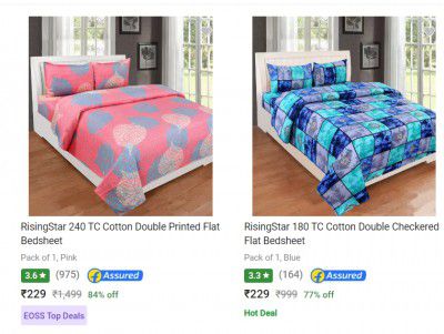 Double Bedsheet @ Flat ₹229