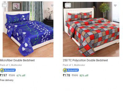 Double Bedsheet Just ₹197