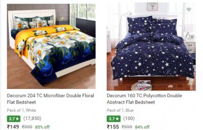 Double Bedsheet + Pillow Covers Starting @ ₹194