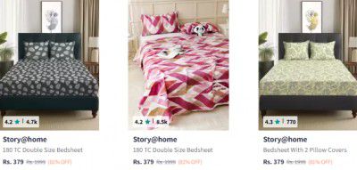 Double Bedsheet Starts At Rs 379