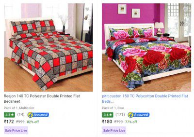Double Bedsheets @ ₹149