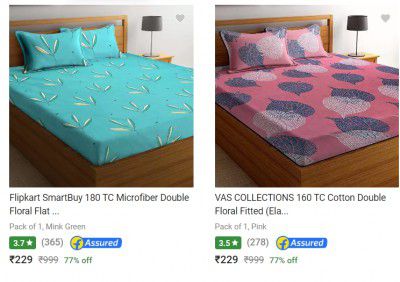 Double Bedsheets @ Flat ₹229