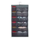 Double R Bags Closet Hanging Organizer with Mesh Pockets & Metal Hanger, Dual Sided Wall Shelf Wardrobe Storage Bags, Cloth Space Saver Bag for Bra Underwear Underpants Socks (Grey,30 Pocket)...
