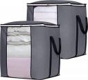 DOUBLE R BAGS Large Foldable Storage Bag Organizer Clothes Storage Container  (Pack of 2, Non-woven)...