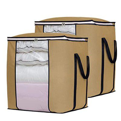 DOUBLE R BAGS Non-Woven Large Foldable Storage Bag Organizer Clothes Storage Container 