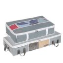 Double R Bags Under Rectangular Bed Storage/Organizer for Quilts, Comforters, Blanket Storage with Large Front Window and Under Bed Storage Bag with 4 Reinforced Handles(Grey) Pack of 2...