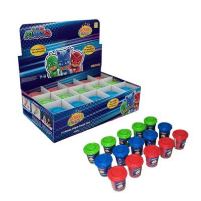 Dough Magic PJ Masks with 2 in 1 Moulding Lid Pack of 15 Tubs 100gm Each|Soft Water Based Dough|Fun with Dough|Non-Toxic|for Kids 3 Years+|Art & Craft Activity|Birthday & Return Gifts|Made in India