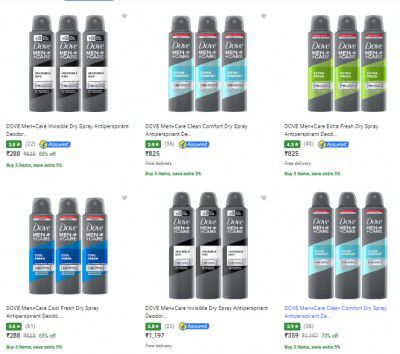 Dove Antiperspirant Deodorant Upto 70% Off