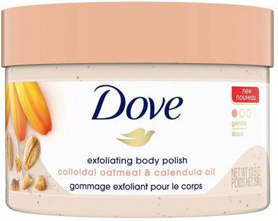 DOVE Exfoliating Body Polish for Delicate Sensitive Skin with Oatmeal & Calendula Oil Scrub (298 g)
