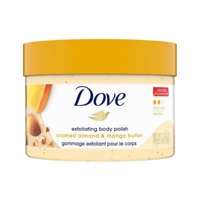 Dove Exfoliating Body Polish Scrub for Dry Skin with Crushed Almond and Mango Butter