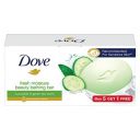 Dove Fresh Beauty Bar (Pack of 6) 75g each for Hydrated Skin with Cucumber & Green Tea Leaves scent...