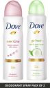 DOVE Go Fresh and Eventone Deodorant Spray - For Women (300 ml, Pack of 2)...