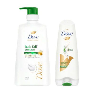 Dove Hair Fall Rescue Shampoo 650ml & Dove Hair Fall Rescue Conditioner 175ml, Combo