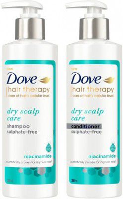 DOVE Hair Therapy Dry Scalp Care with Niacinamide Shampoo + Conditioner  (2 Items in the set)