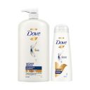 Dove Intense Repair Shampoo 1 Ltr & Dove Intense Repair Conditioner 335 ml, (Combo Pack) | Enriched With Keratin Actives to Smoothen Dry and Frizzy Hair - Deep Conditions Damaged Hair for Men & Women...