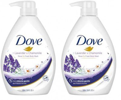 Dove Lavender & Chamomile Go Fresh Body Wash with Relaxing Floral Scent, 1L (Pack of 2)