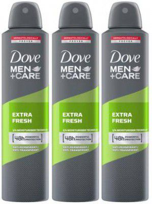DOVE Men+Care Extra Fresh Dry Spray Antiperspirant Deodorant (750 ml, Pack of 3)