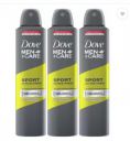 DOVE Men+Care Sport Active + Fresh Dry Spray Antiperspirant Deodorant (Pack of 3) Deodorant Spray - For Men  (750 ml, Pack of 3)...