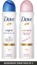 DOVE Original and Eventone Deodorant Spray - For Women (300 ml, Pack of 2)...