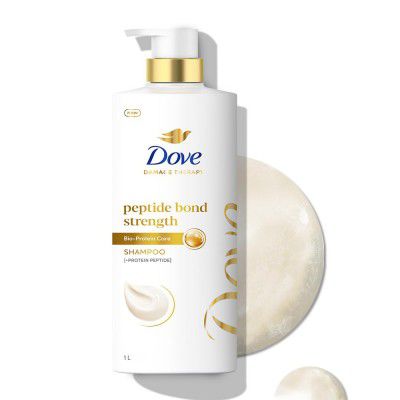 DOVE Peptide Bond Strength Shampoo, 1000 ml, for Dry & Damaged Hair, with Protein Peptides & Bio-Protein Care