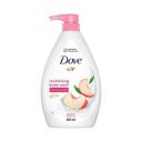 Dove Revitalizing Bodywash scented with peach and infused with Vtamin C to hydrate your skin, 800ml...