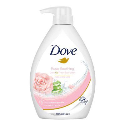 Dove Soothing Rose & Aloe Vera Body Wash Pump Bottle, 1L