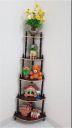 DPH 5 Shelf Wooden Corner, Multipurpose, Wall Corner Table, Wooden Wall Shelf  (Number of Shelves - 5, Brown)...