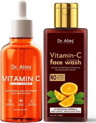 Dr. Alies Professional Vitamin C Face Serum with Vitamin C Facewash for skin care  (2 Items in the set)