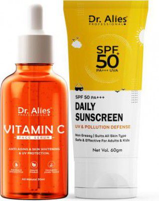 Dr. Alies Professional Vitamin C Serum with Sunscreen for skin care  (2 Items in the set)