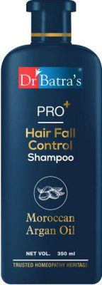 Dr Batras PRO+ Hair Fall Control Shampoo| Enriched with Moroccan Argan Oil, Thuja Extracts| Strengthens hair from the roots| Sulphate, Paraben, Silicone Free (350 ml)