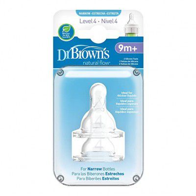 Dr. Brown's Natural Flow Level 4 Standard Nipple 6 Count (Pack of 6, White)